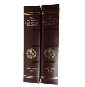 Set of 2 National Geographic EMPTY Slip Cases Holders For Entire Year 1995